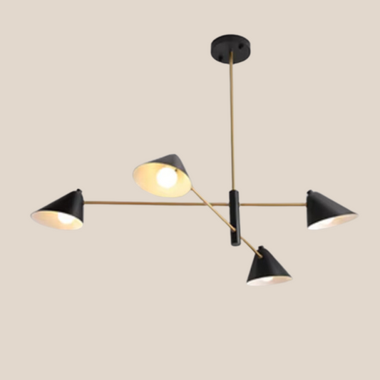 The Petra Chandelier, Black-Gold (4 lights)