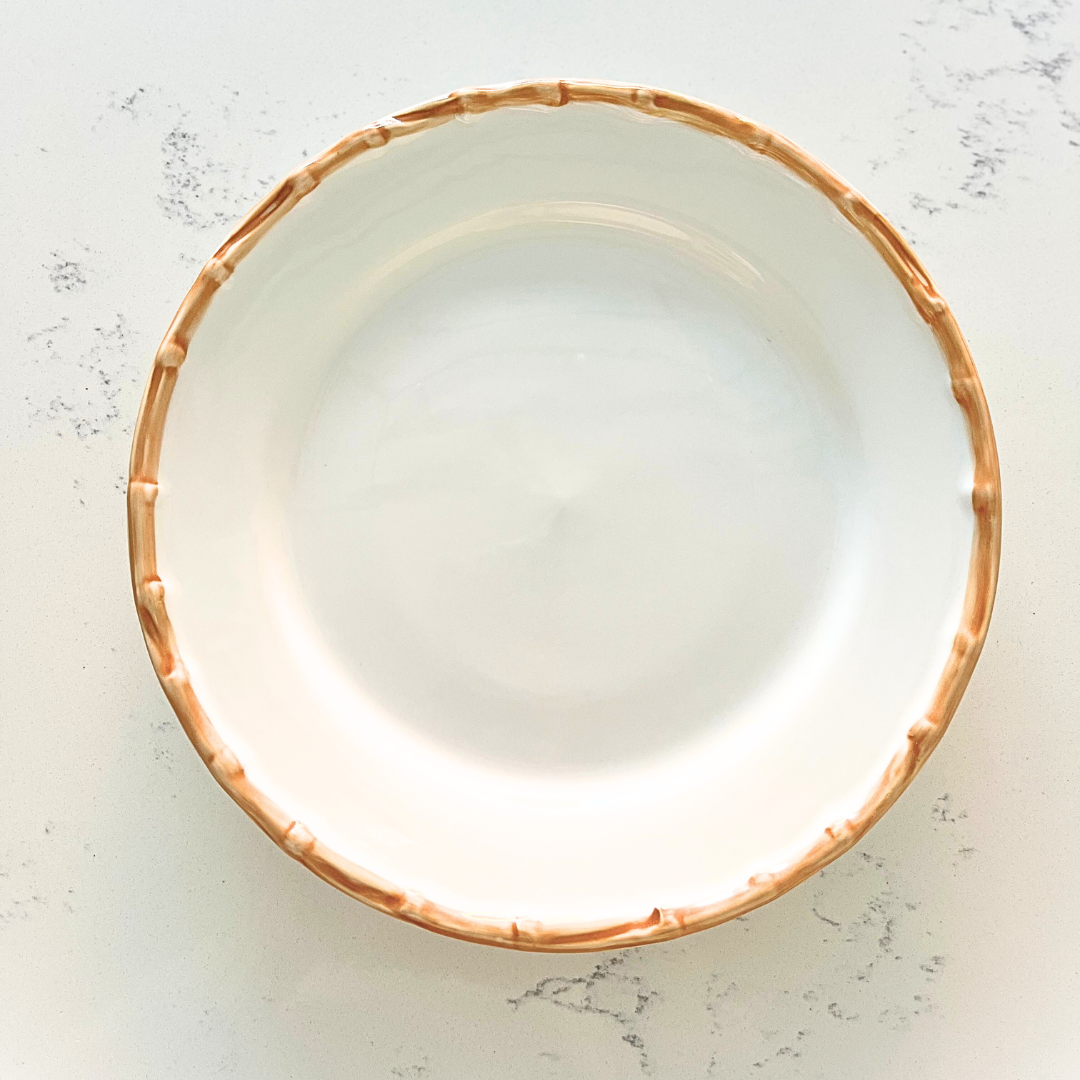Bamboo Trim Porcelain Dinner Plate 27cm (Set of 8 Pcs)