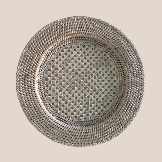 Rattan Charger Plate / Under Plate - White