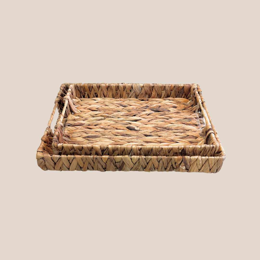 Set of 2 Water Hyacinth Trays – Natural