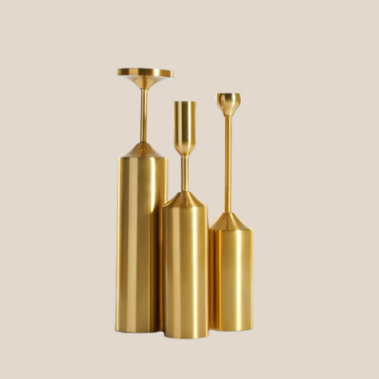 Brass Candlesticks, Set of 3