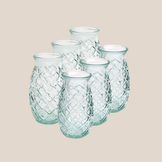 The Pineapple Glass - Blue, Pack of 6