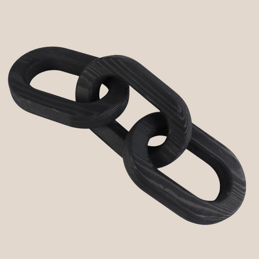 Wood Chain Link Decor, Black
