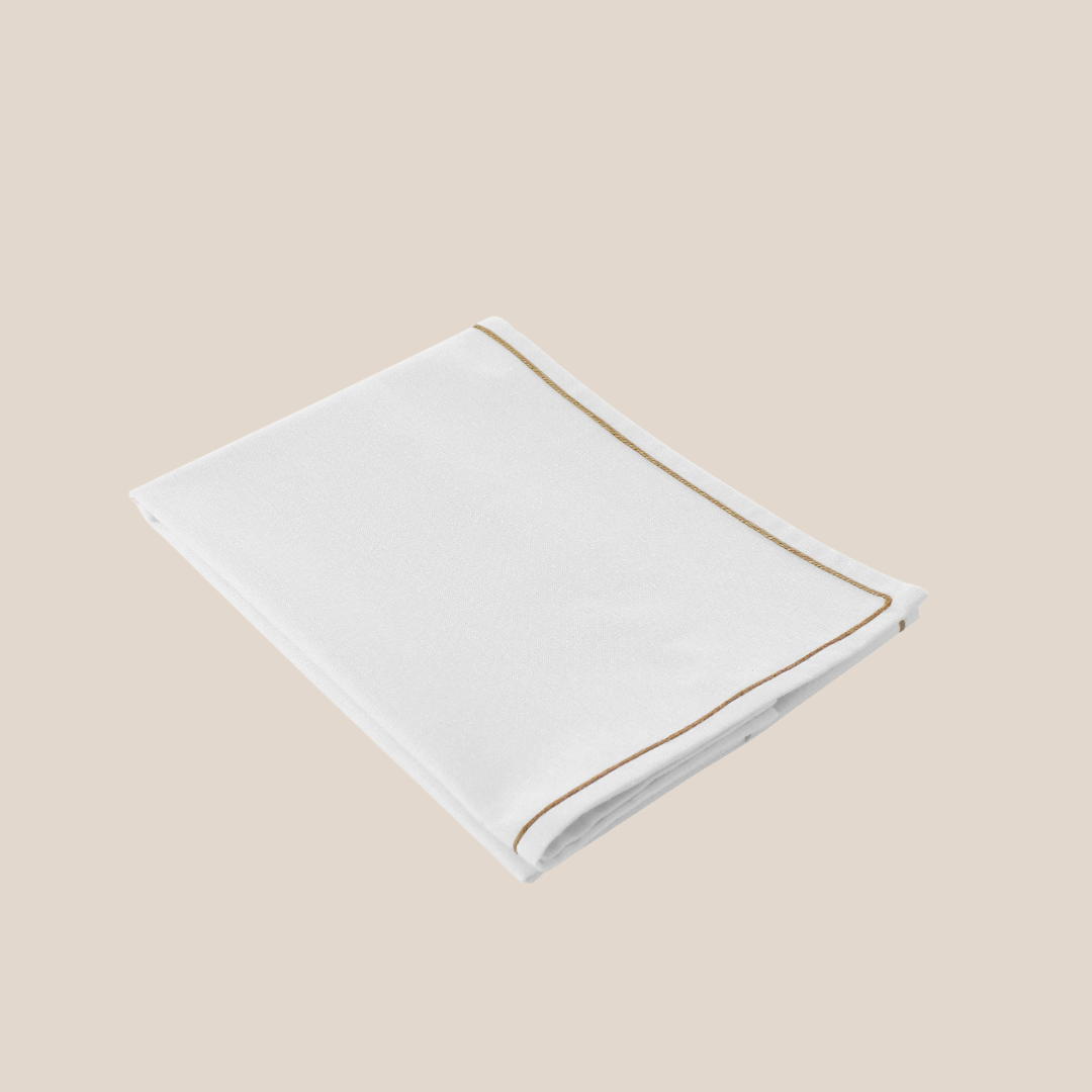 LINA table runner - Recycled Cotton Cloth, “Water-repellent” (White Color)