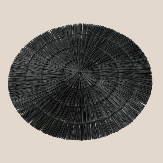 The Alang Alang Placemat - Round - Black (Set of 4)