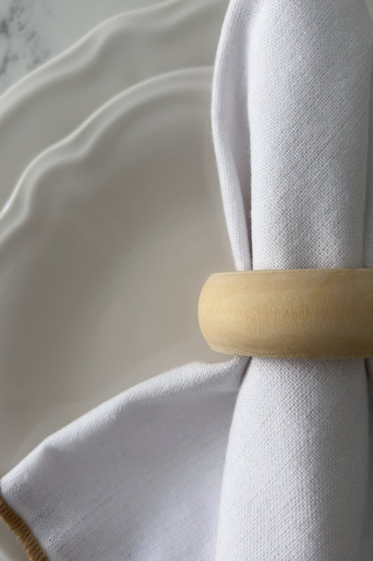 Yuli Wooden Napkin Ring, Set of 4