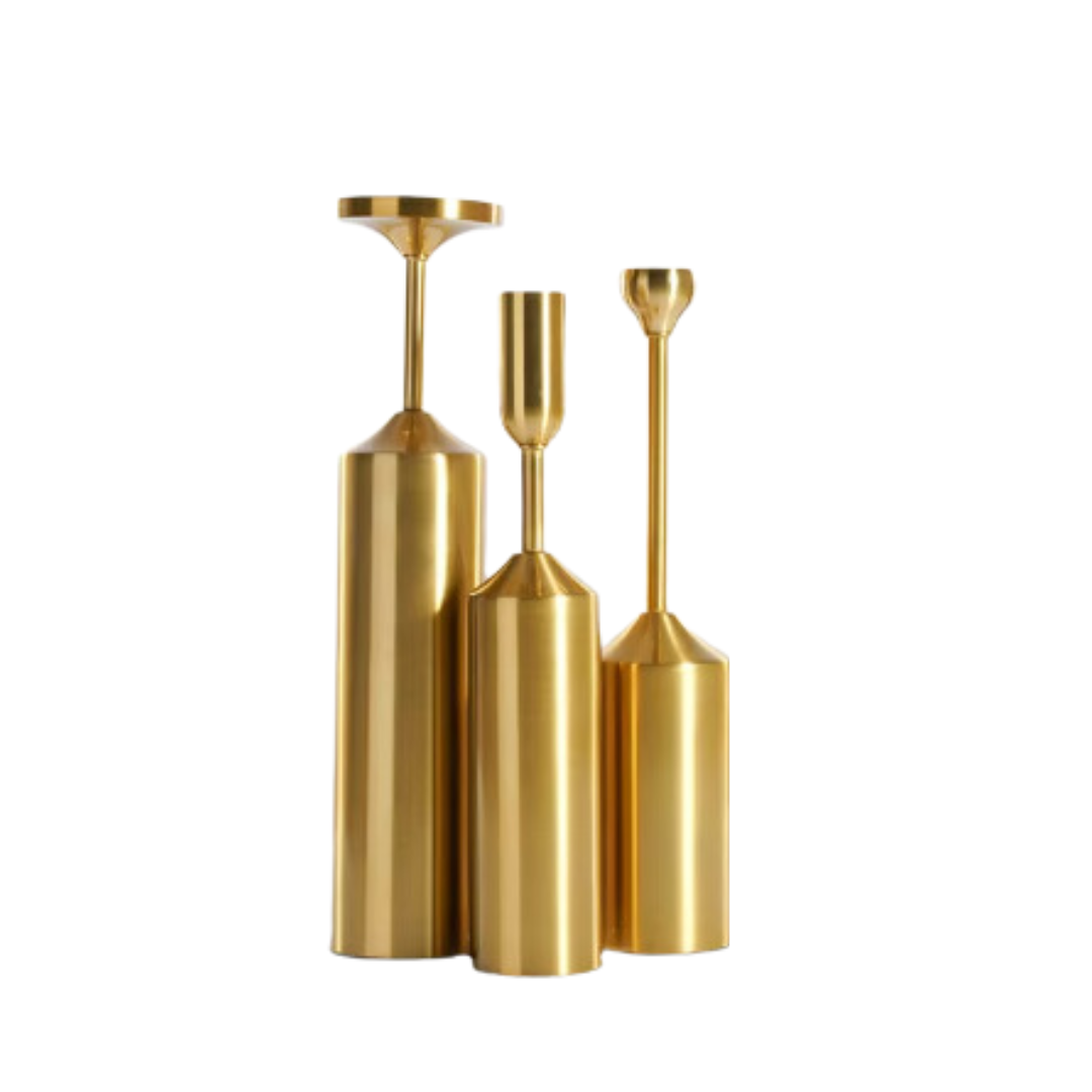 Brass Candlesticks, Set of 3