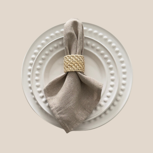 Lara - Bamboo Rattan Napkin Ring, Set of 4