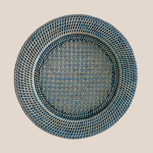 Rattan Charger Plate / Under Plate - Blue