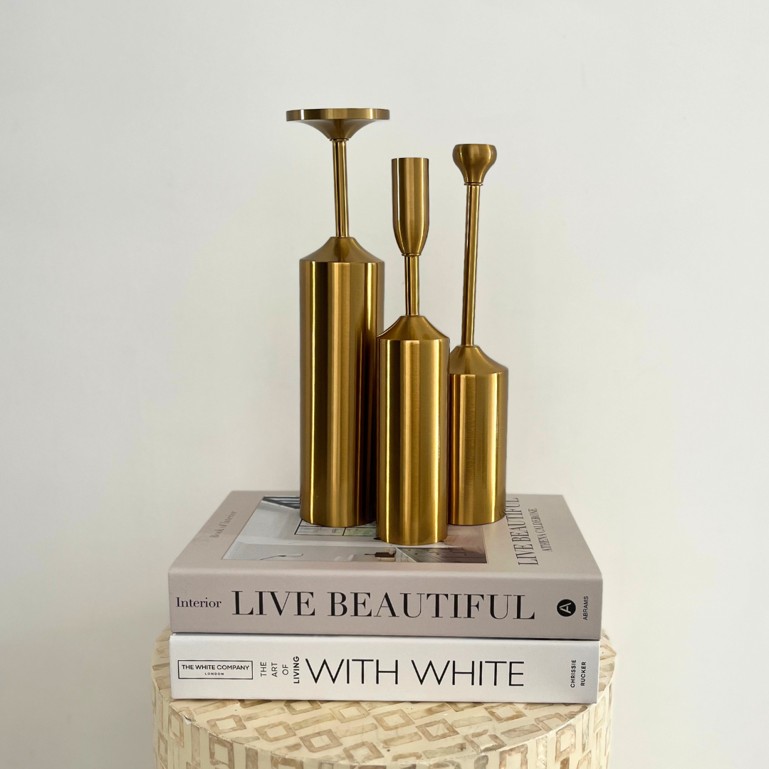 Brass Candlesticks, Set of 3