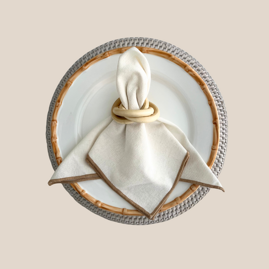 Wooden Trio Link Napkin Ring, Set of 4