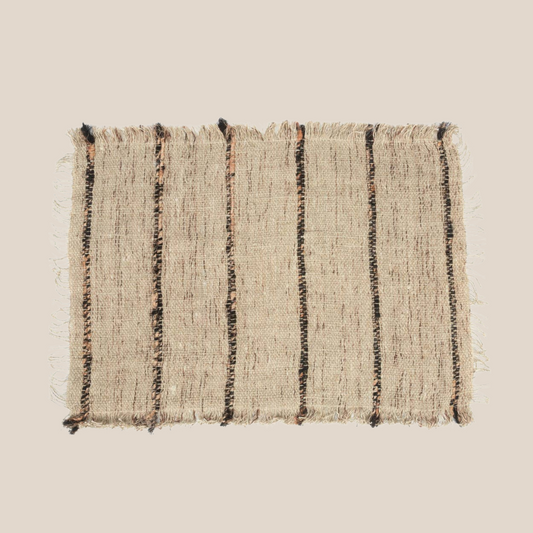 The Oh My Gee Cotton Placemat - Beige Black - Set of 4