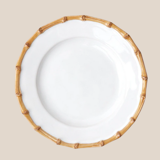 Bamboo Trim Porcelain Dinner Plate 27cm (Set of 8 Pcs)