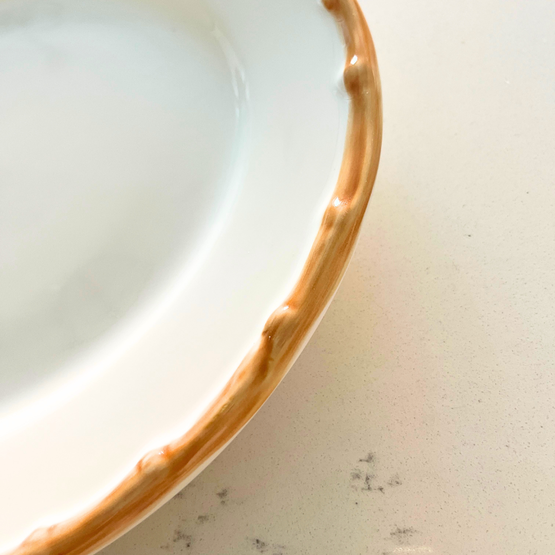 Bamboo Trim Porcelain Dinner Plate 27cm (Set of 8 Pcs)