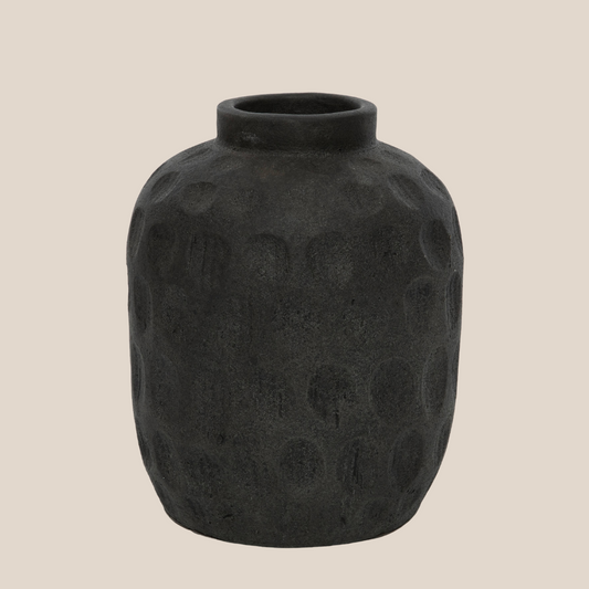 The Trendy - Terracota Black Vase - L