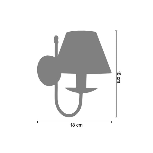 Technical dimensions for Provençale single wall lamp showing height 29cm and width 18cm.