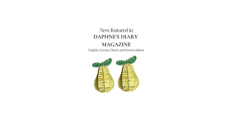  Matisa Deco in Daphne’s Diary Magazine Our Pear Raffia Napkin Rings Set of 2 was featured across 4 international languages in Issue 4 Shop online at matisadeco ie