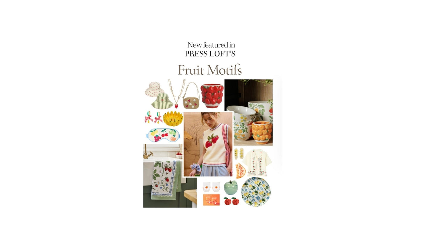 Handcrafted Apple Raffia Napkin Rings featured in Press Loft Fruit Motifs Trend Moodboard March 2026