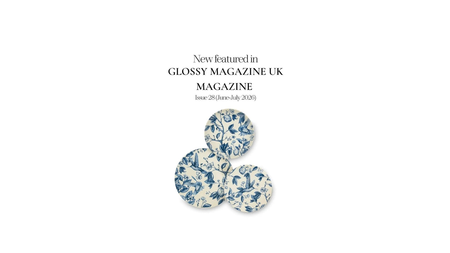 Matisa Deco Featured in Glossy Magazine UK: Colibri 12-Piece Ceramic Dinnerware Set