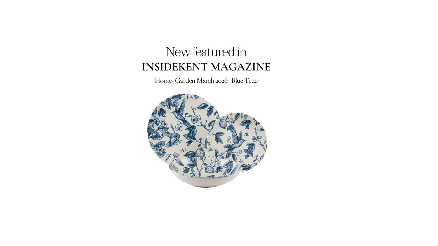 Colibri 12-Piece Blue Ceramic Dinnerware Set by Excelsa featured in InsideKent Magazine UK March 2026