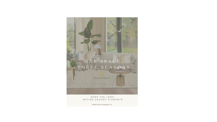 Shop The Look: The Seasonal Living Room One Space, Three Seasons Invest in timeless interior bases and transform your home effortlessly across Spring, Autumn, and Christmas with subtle accent swaps.