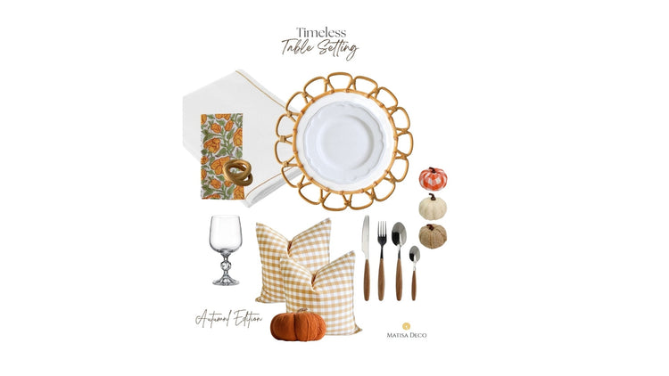Timeless Autumn table setting with natural textures and warm seasonal tones | Matisa Deco