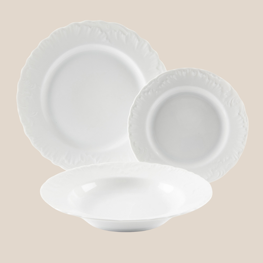 Elisa Rococo 18-Piece Porcelain Dinnerware Set – Service for 6