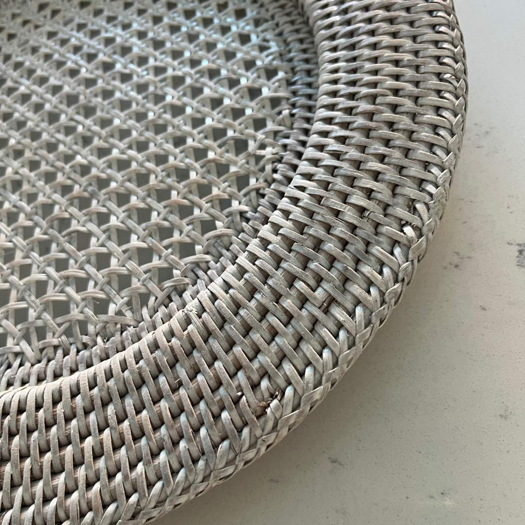 Rattan Charger Plate / Under Plate - White