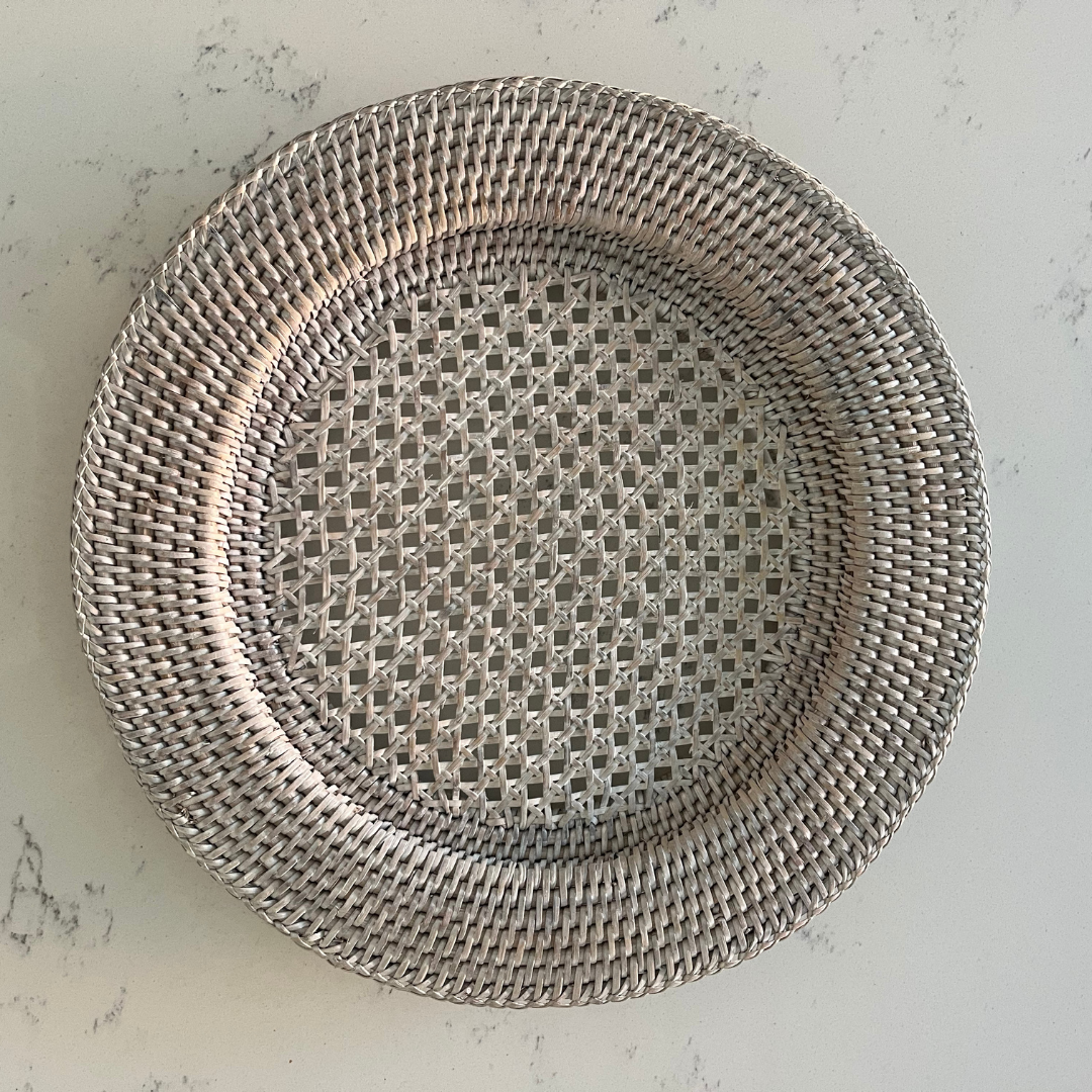 Rattan Charger Plate / Under Plate - White