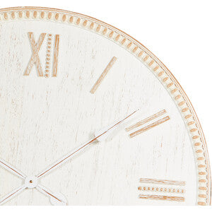 The Wooden Clock 80cm - white washed & Natural wood