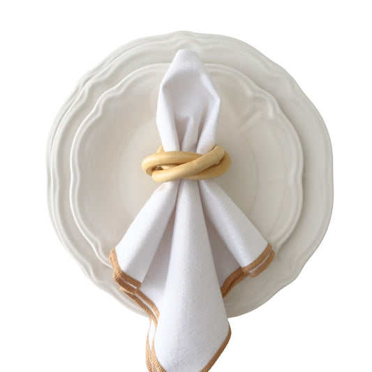Wooden Trio Link Napkin Ring, Set of 4 (Ligth)