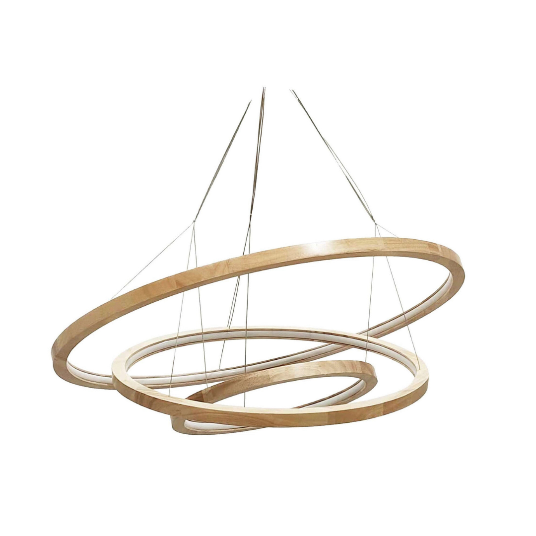 Ceclon Wooden LED Suspension Lamp – Dimmable Pendant with Adjustable Color Temperature | Natural Hévéa Wood