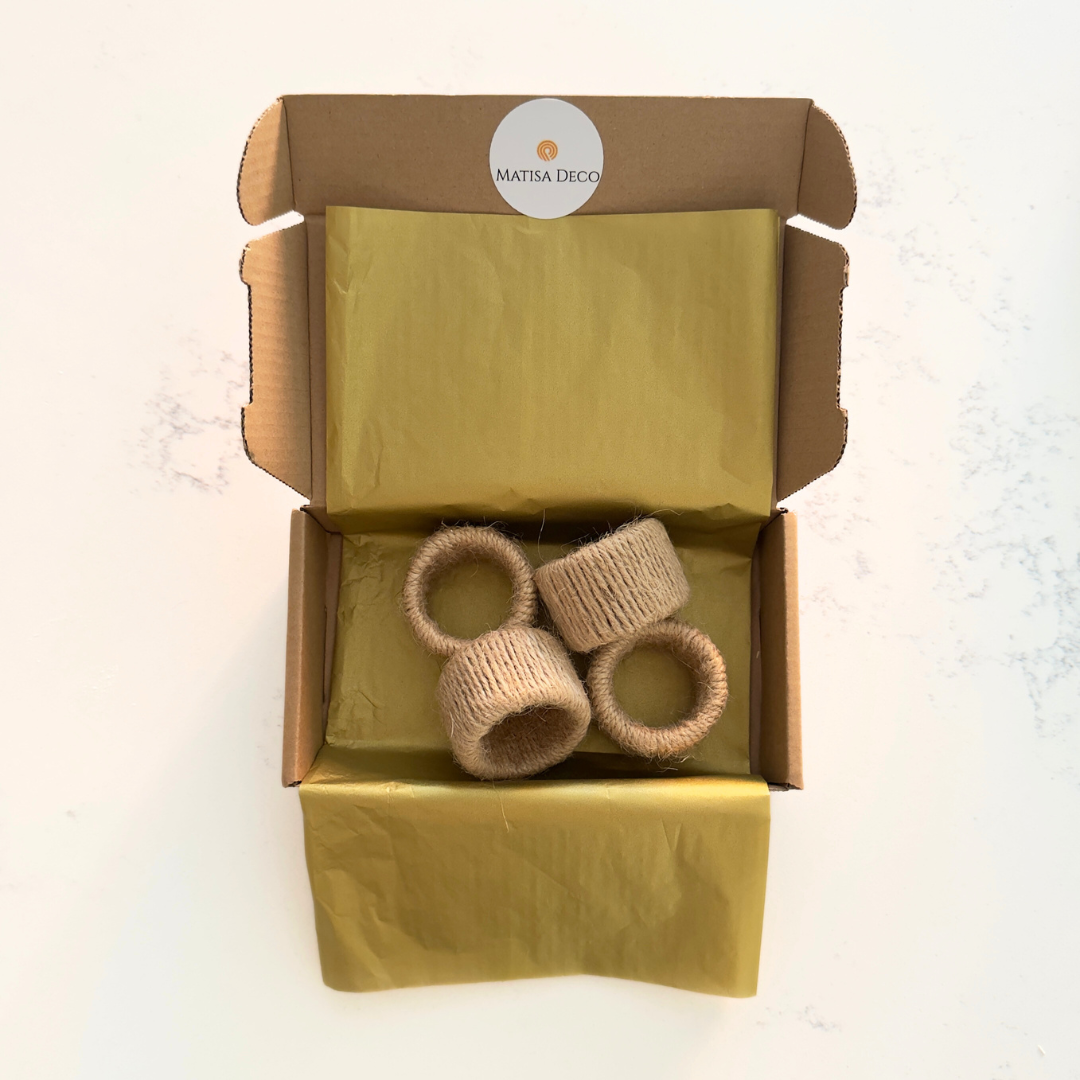 Ocean Jute Napkin Ring, Set of 4