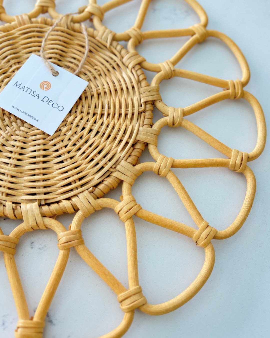 Sol Flora Rattan Placemat (Round) | D33cm Underplate