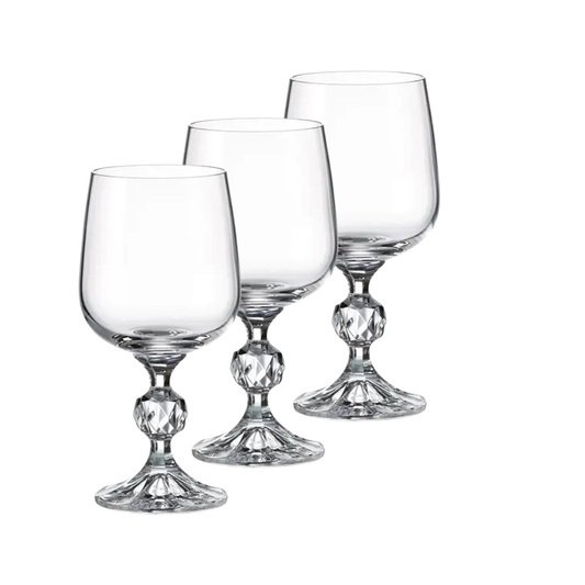 Matignon Crystal Stemmed Glasses – Bohemian Glass Water or Wine Glasses – Set of 3 (23cl)
