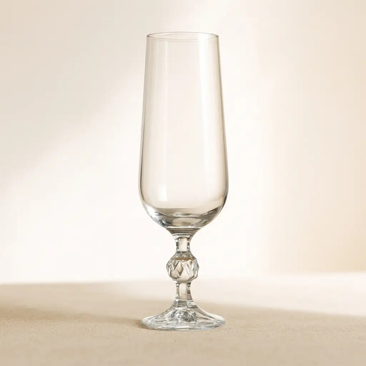 Matignon Crystal Flutes – Bohemian Glass Champagne Flutes – Set of 3 (18cl)