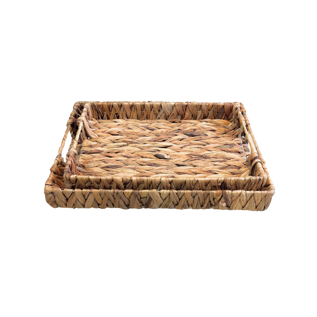 Set of 2 Water Hyacinth Trays – Natural