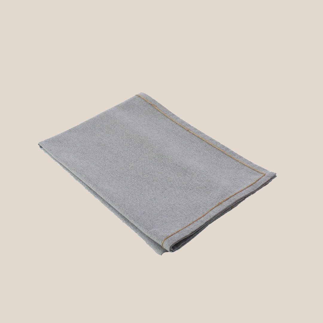 LINA table runner - Recycled Cotton Cloth, “Water-repellent” (Light Grey Color)