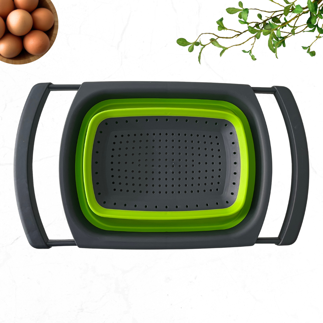 Collapsible Kitchen Colander Strainer, Over The Sink or freestanding