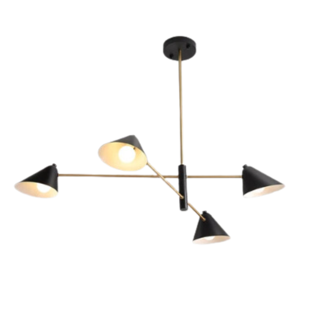 The Petra Chandelier, Black-Gold (4 lights)