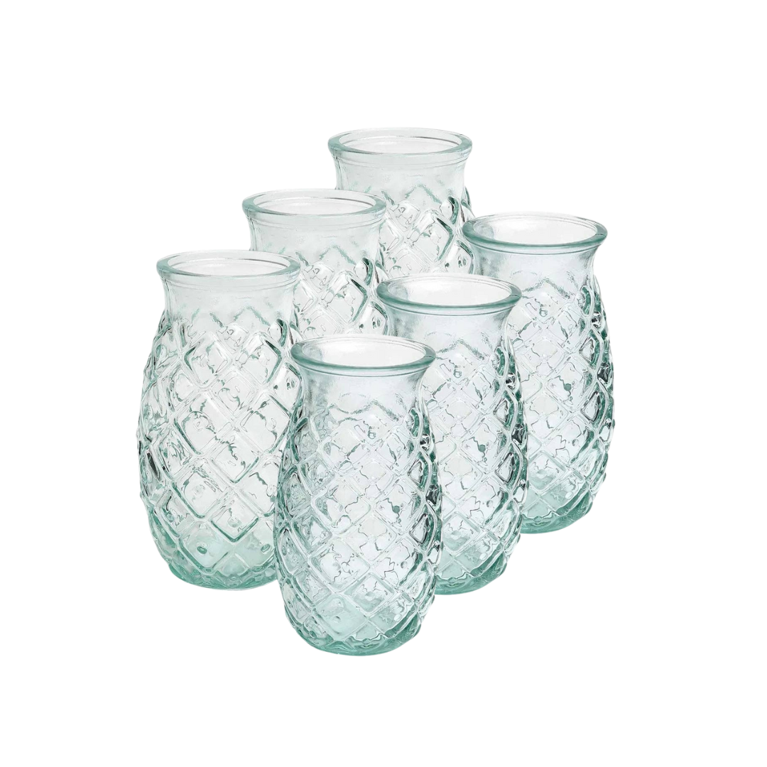 The Pineapple Glass - Blue, Pack of 6
