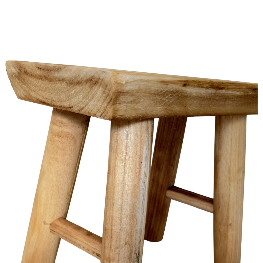 Wooden stool with a white background