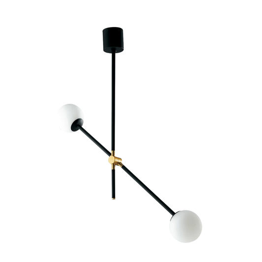 ANTITESI Pendant Lamp Black Metal -Gold Brass - Matt White (2 lights)