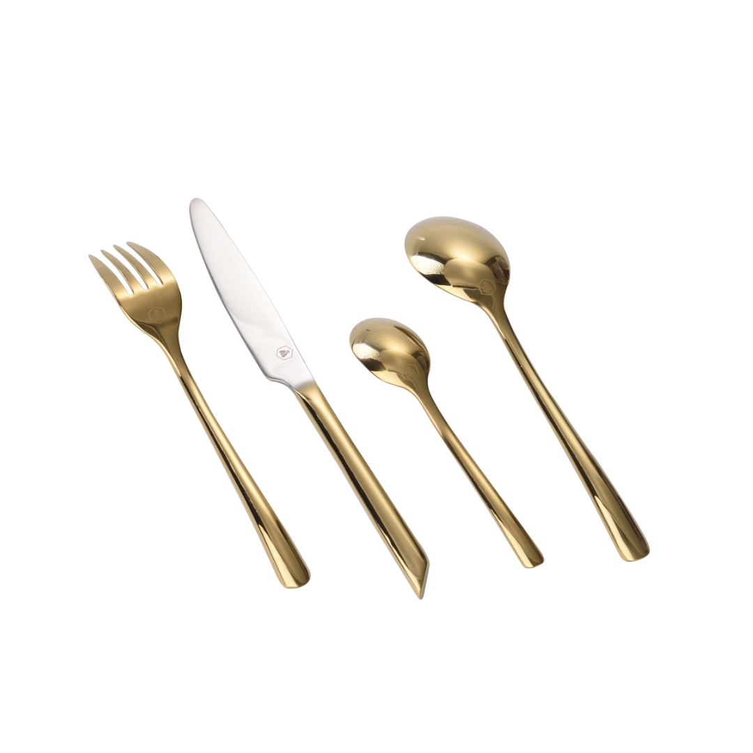 Laguiole 16 Piece Gold Cutlery Set | Stainless Steel