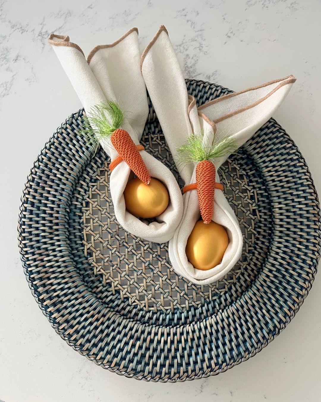 Rattan Charger Plate / Under Plate - Blue