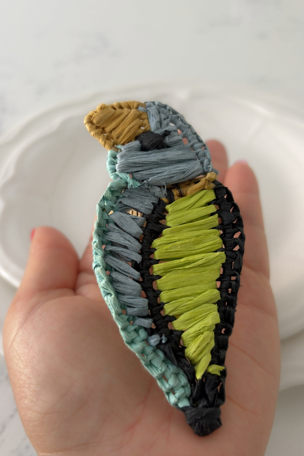 Handcrafted Parakeet Raffia Napkin Rings (Set of 2) | Tropical Artisan Table Decor