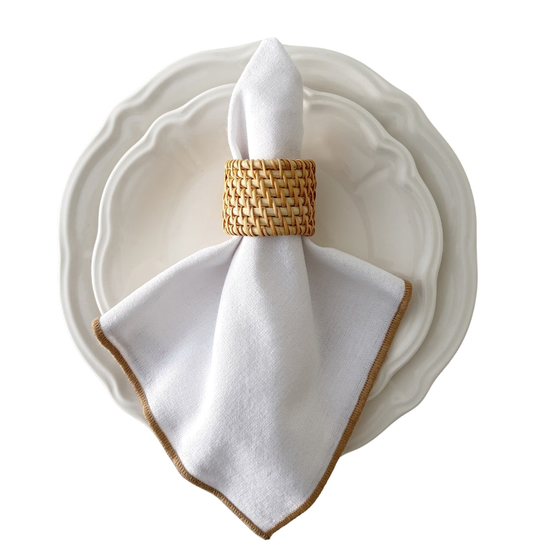 Lara - Bamboo Rattan Napkin Ring, Set of 4