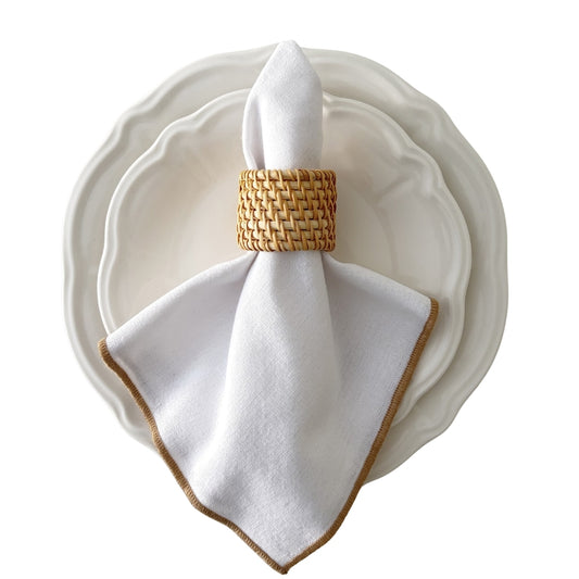 Lara - Bamboo Rattan Napkin Ring, Set of 4