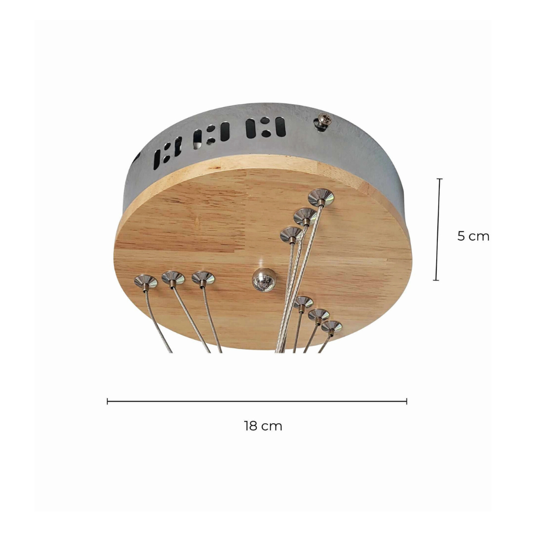 Ceclon Wooden LED Suspension Lamp – Dimmable Pendant with Adjustable Color Temperature | Natural Hévéa Wood