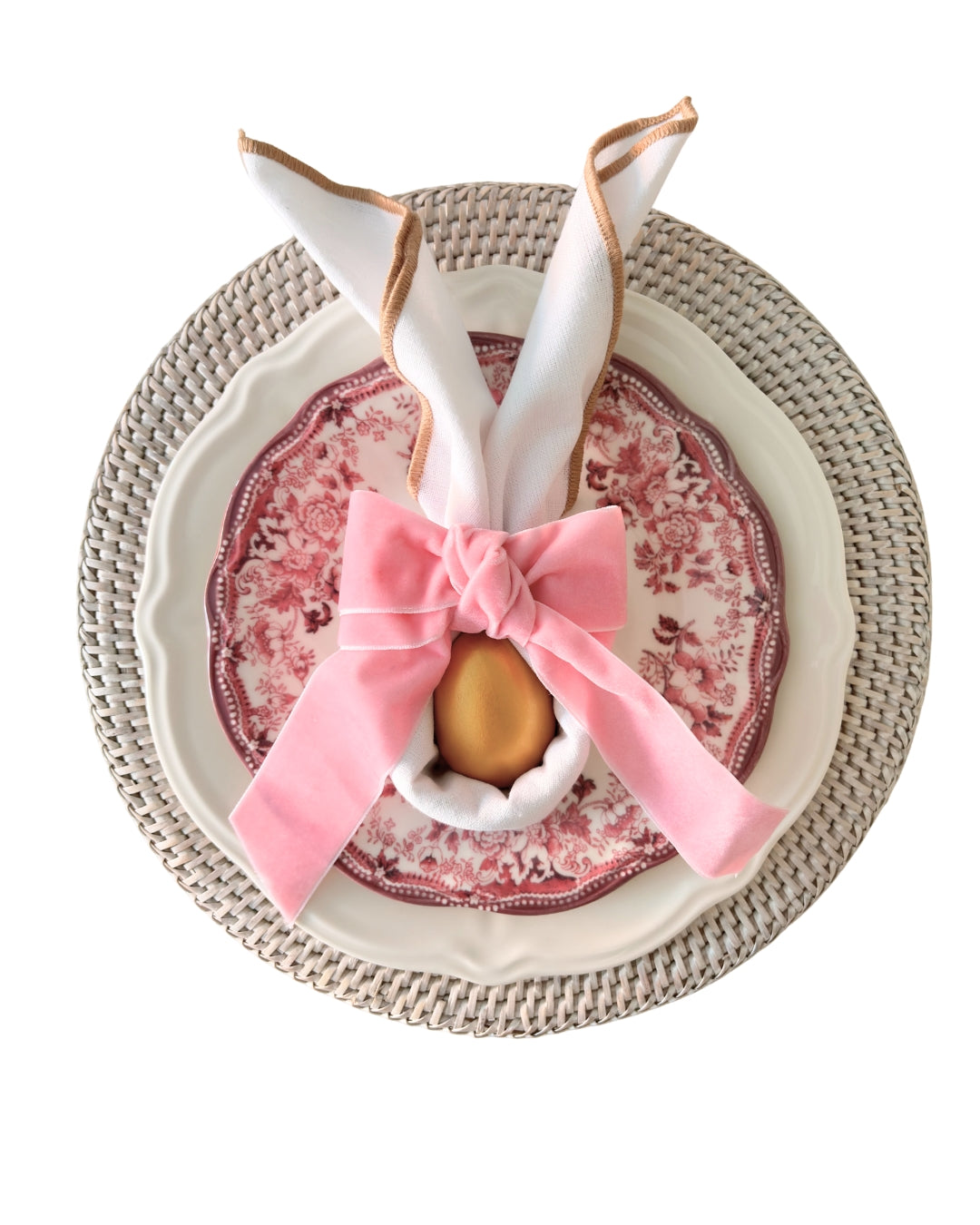 Set of 6 Faustine Dessert Plates - Antique Red & Pink Floral (20.5cm) | As Seen in Press & 2026 Trends